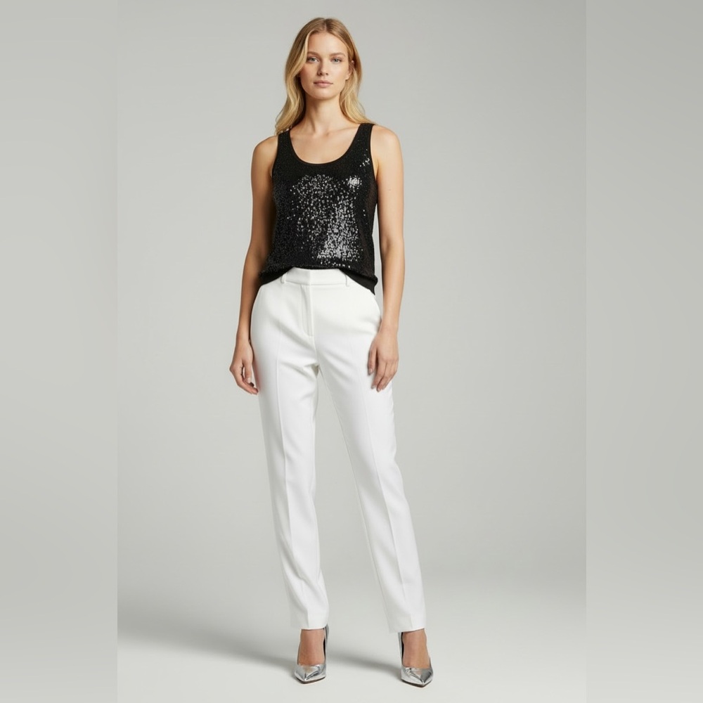 Michael Kors Black Sequin Tank Top Women’s M Summer Date Night - Picture 10 of 14